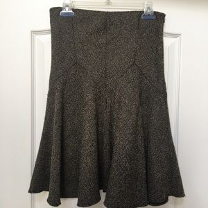 Tan and Black Flounce Hem Skirt